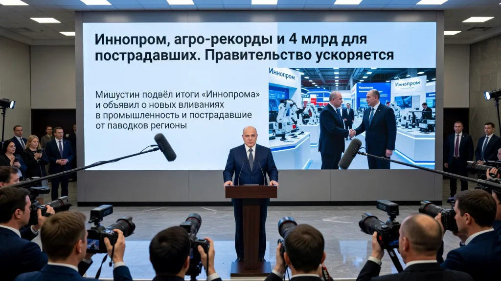Иннопром, агро-рекорды и 4 млрд для пострадавших. Правительство ускоряется